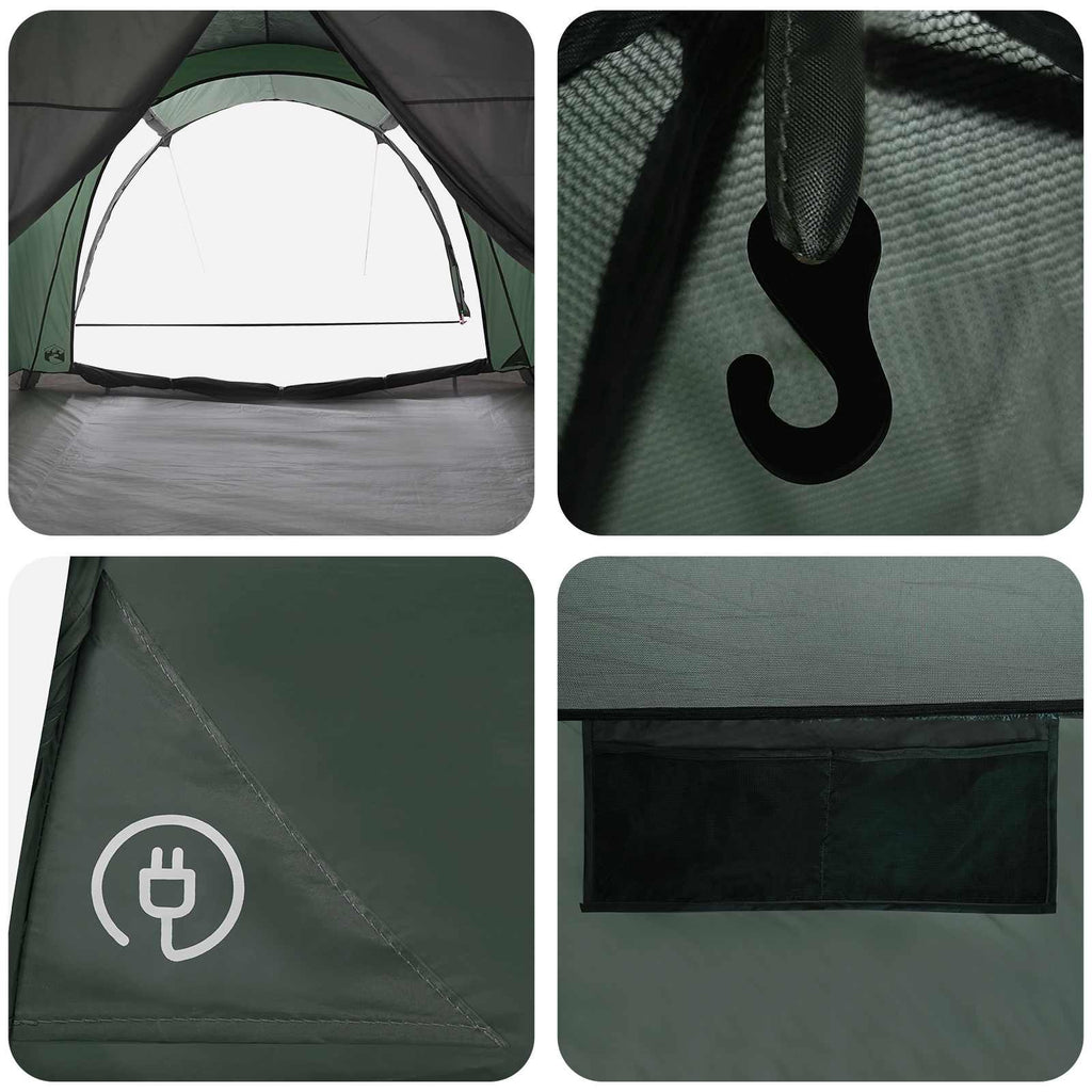 Tunnelzelt Olivegrün 370 x 275 x 210 cm Polyester und Stahl