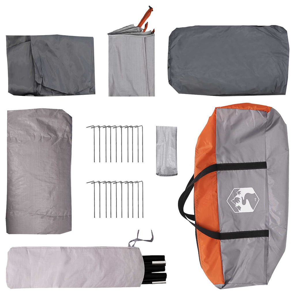 Hütten-Zelt mit Dach Grau und Orange 480 x 273 x 205 cm