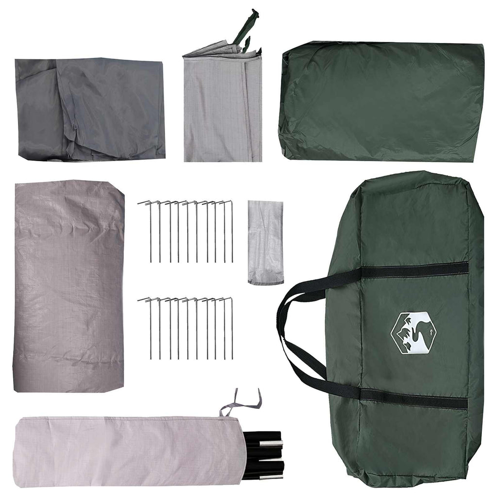 Hütten-Zelt Olivegrün 480 x 273 x 205 cm Polyester und Stahl