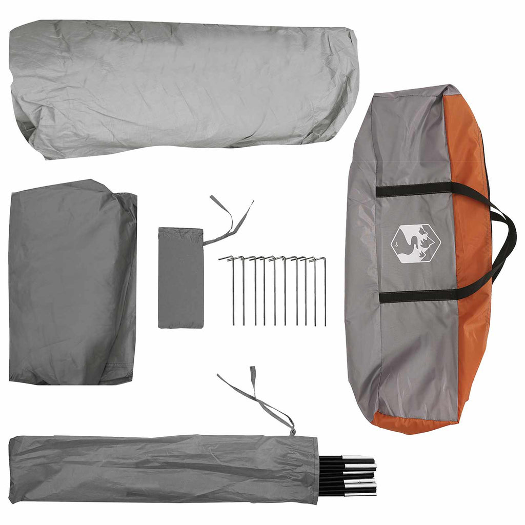 Sofort Zelt mit Dach Grau und Orange 305 x 275 x 190 cm