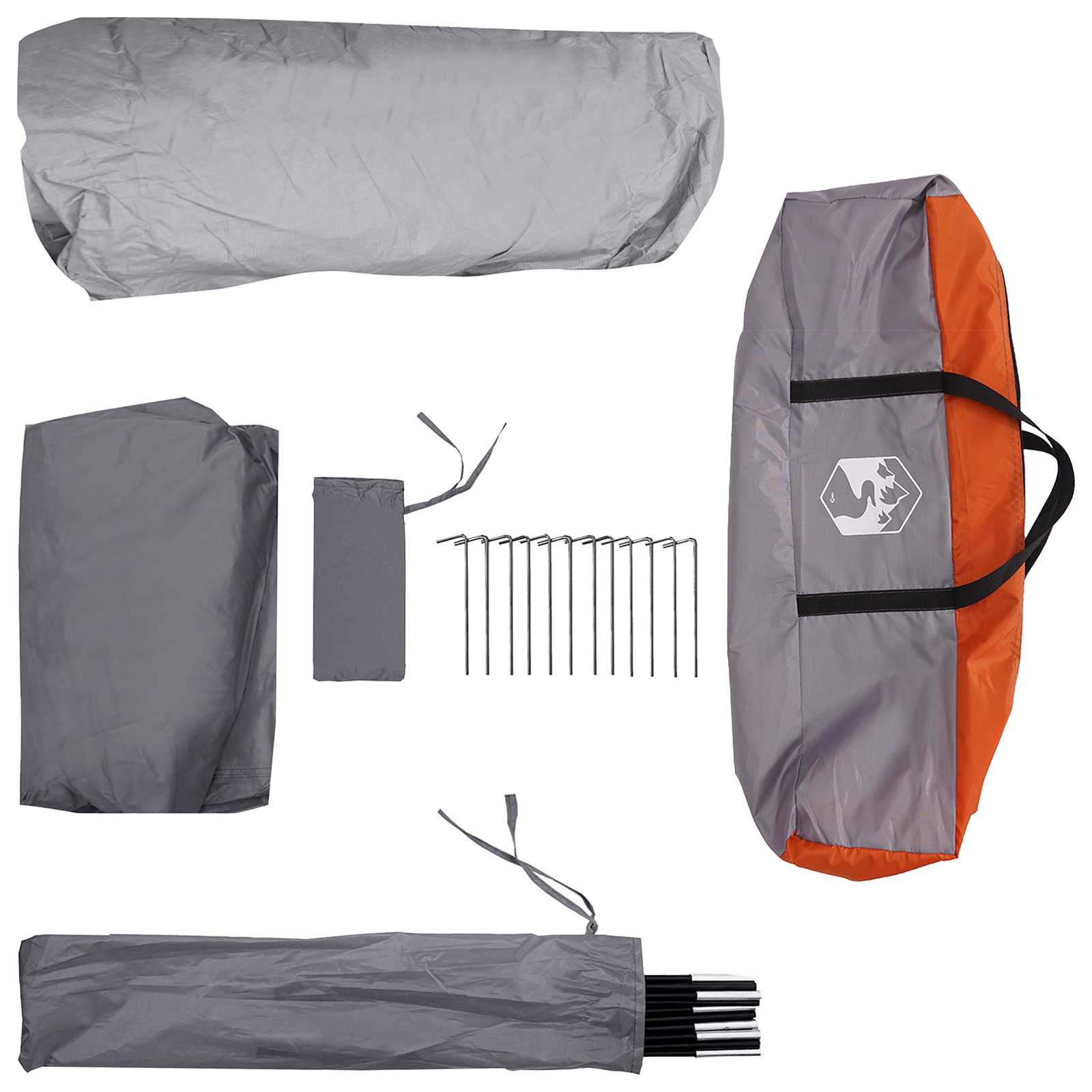 Sofort Zelt mit Dach Grau und Orange 365 x 280 x 200 cm