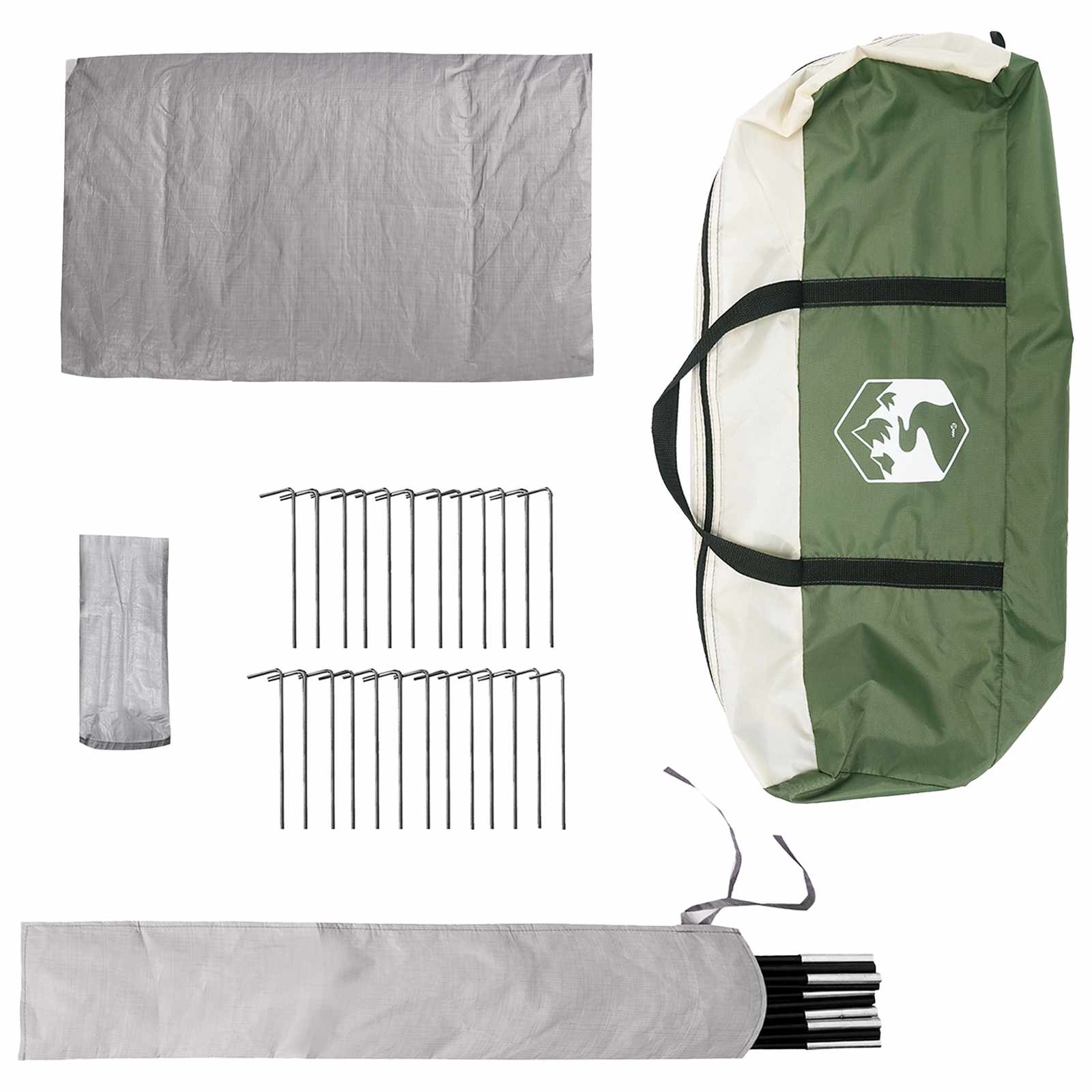 Tipi Zelt mit Dach Grün 700 x 700 x 395 cm Polyester und Stahl