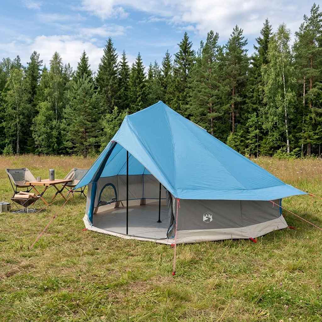Tipi Zelt mit Dach Blau 700 x 700 x 395 cm Polyester und Stahl
