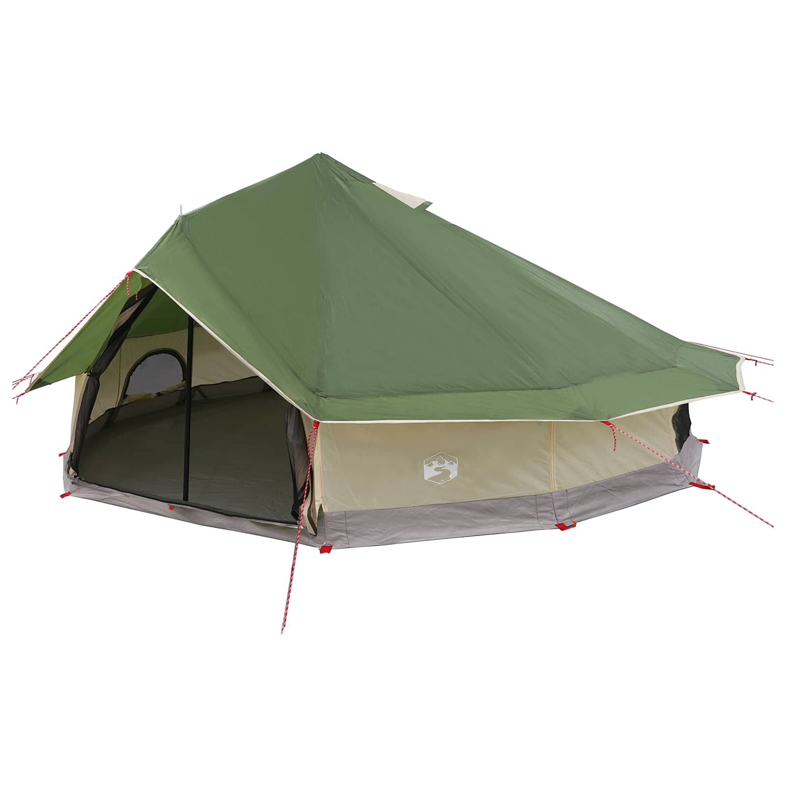 Tipi Zelt mit Dach Grün 800 x 800 x 430 cm Polyester und Stahl