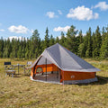 Tipi Zelt mit Dach Grau und Orange 800 x 800 x 430 cm
