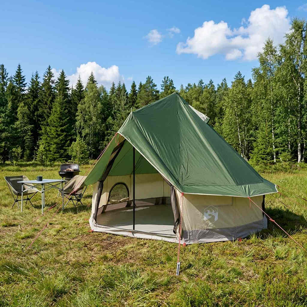 Tipi Zelt mit Dach Grün 250 x 250 cm Polyester und Stahl