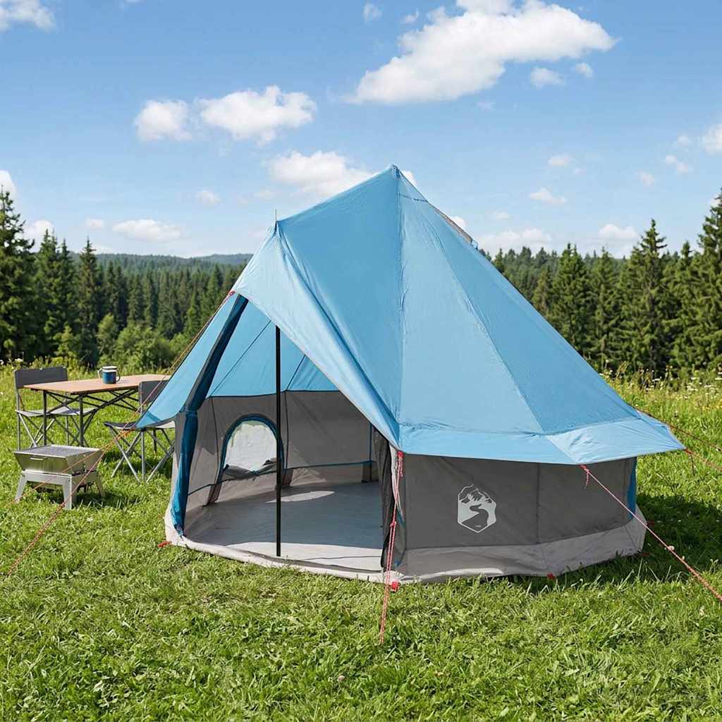Tipi Zelt mit Dach Blau 250 x 250 cm Polyester und Stahl