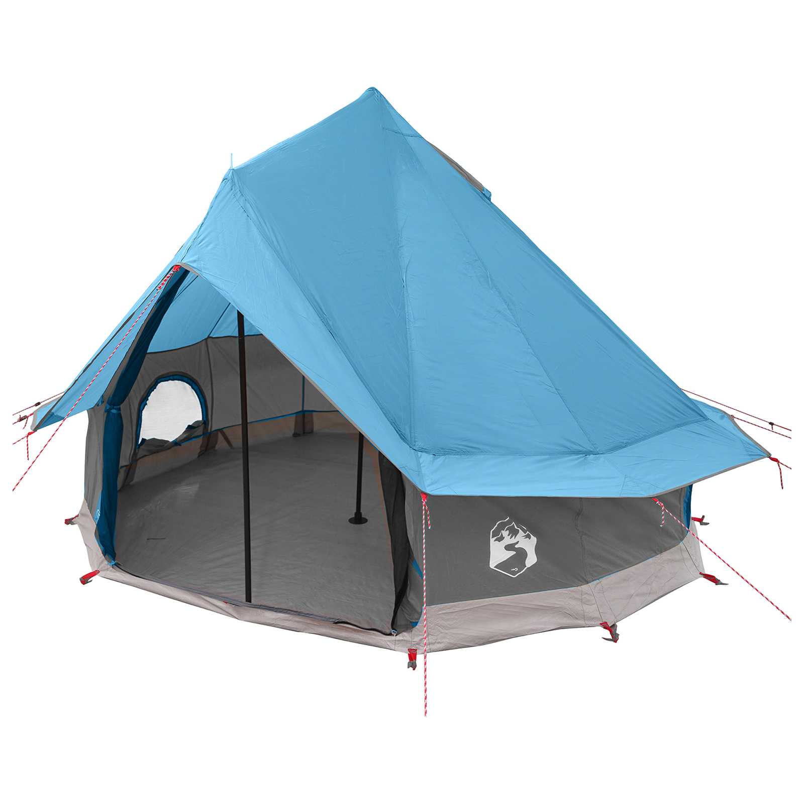 Tipi Zelt mit Dach Blau 250 x 250 cm Polyester und Stahl
