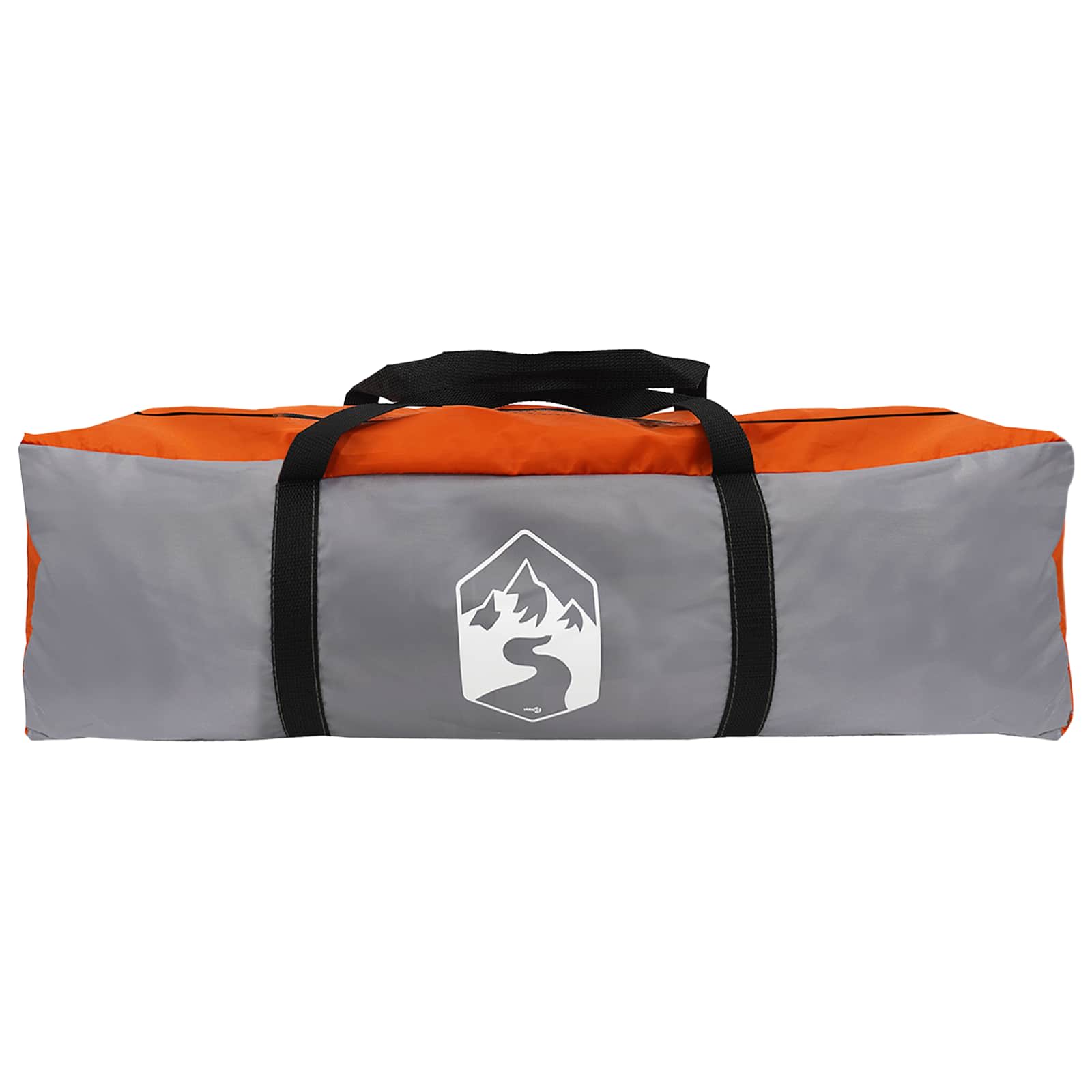 Tipi Zelt Grau und Orange 250 x 250 cm Polyester und Stahl