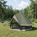 Tipi Zelt mit Dach Olivegrün 250 x 250 cm Polyester und Stahl