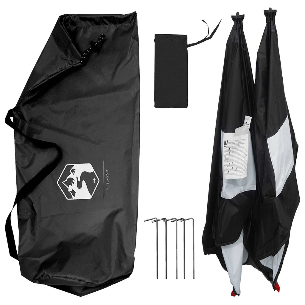 Huntingzelt mit Dach Weiß Blackout 145 x 145 x 150 cm