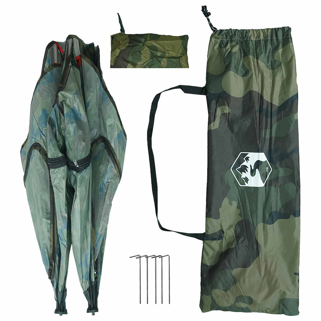 Huntingzelt Tarnung 145 x 145 x 150 cm Polyester und Stahl
