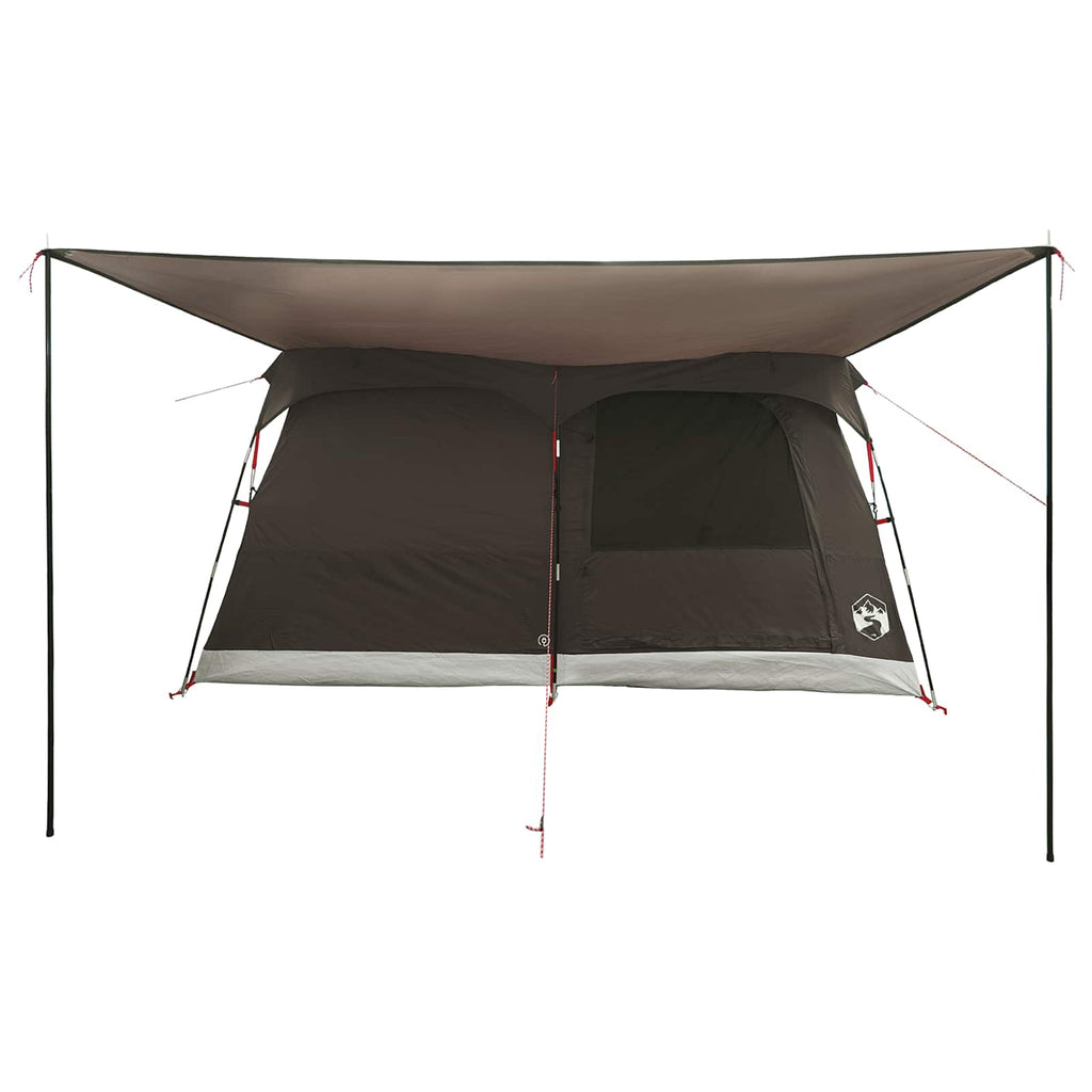 Familienzelt mit Dach Braun Grau 320 x 210 x 180 cm Polyester