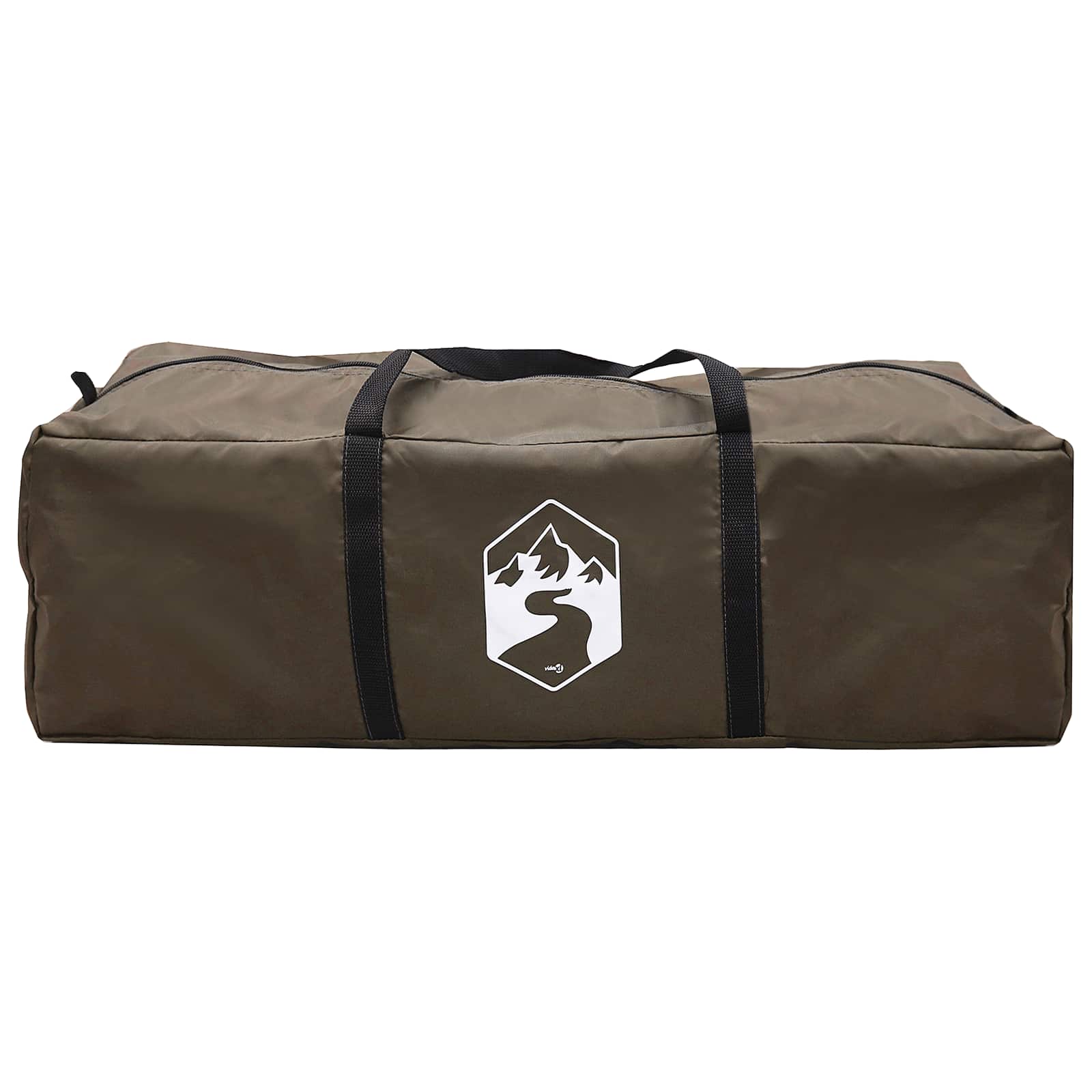 Familienzelt mit Dach Braun Grau 380 x 260 x 190 cm Polyester