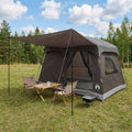 Familienzelt mit Dach Braun Grau 380 x 260 x 190 cm Polyester