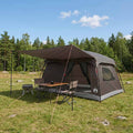 Familienzelt Braun Grau 420 x 305 x 200 cm Polyester und Stahl