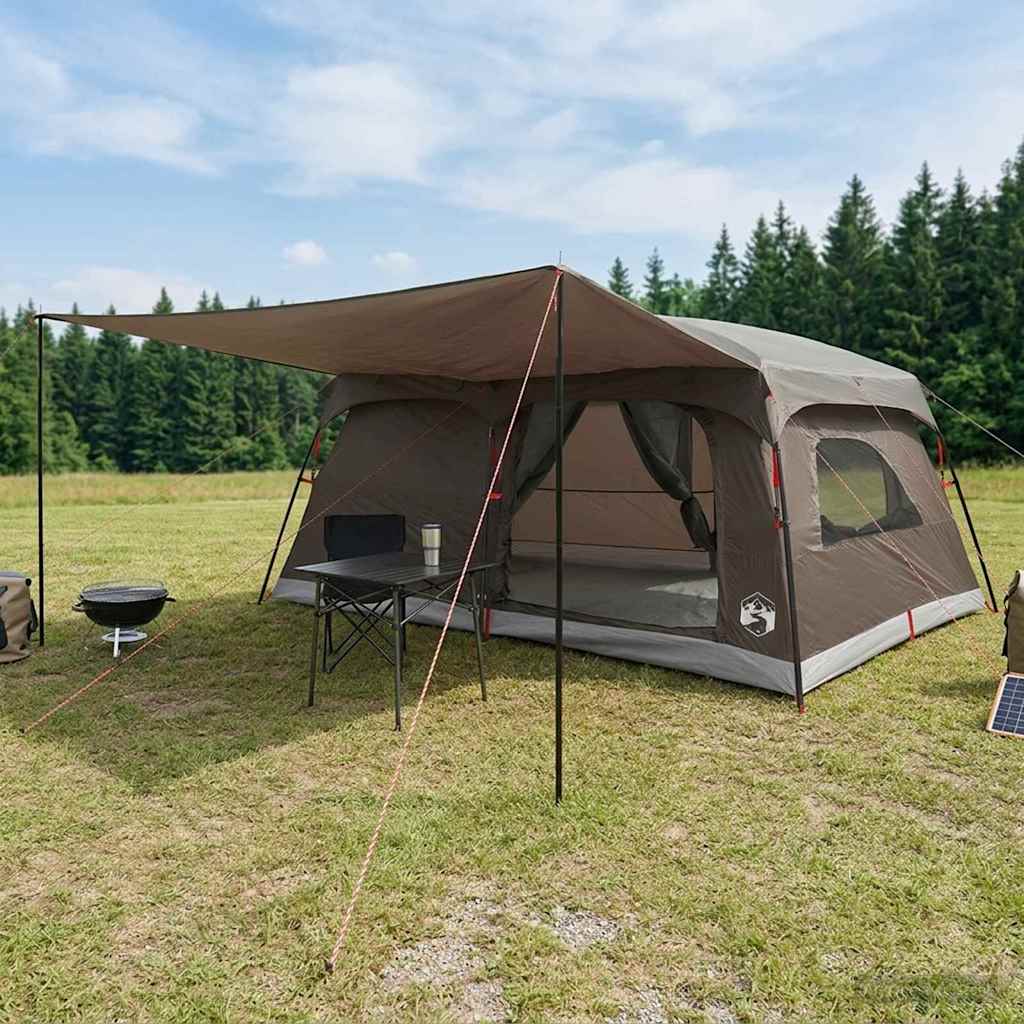 Familienzelt Braun Grau 500 x 400 x 230 cm Polyester und Stahl