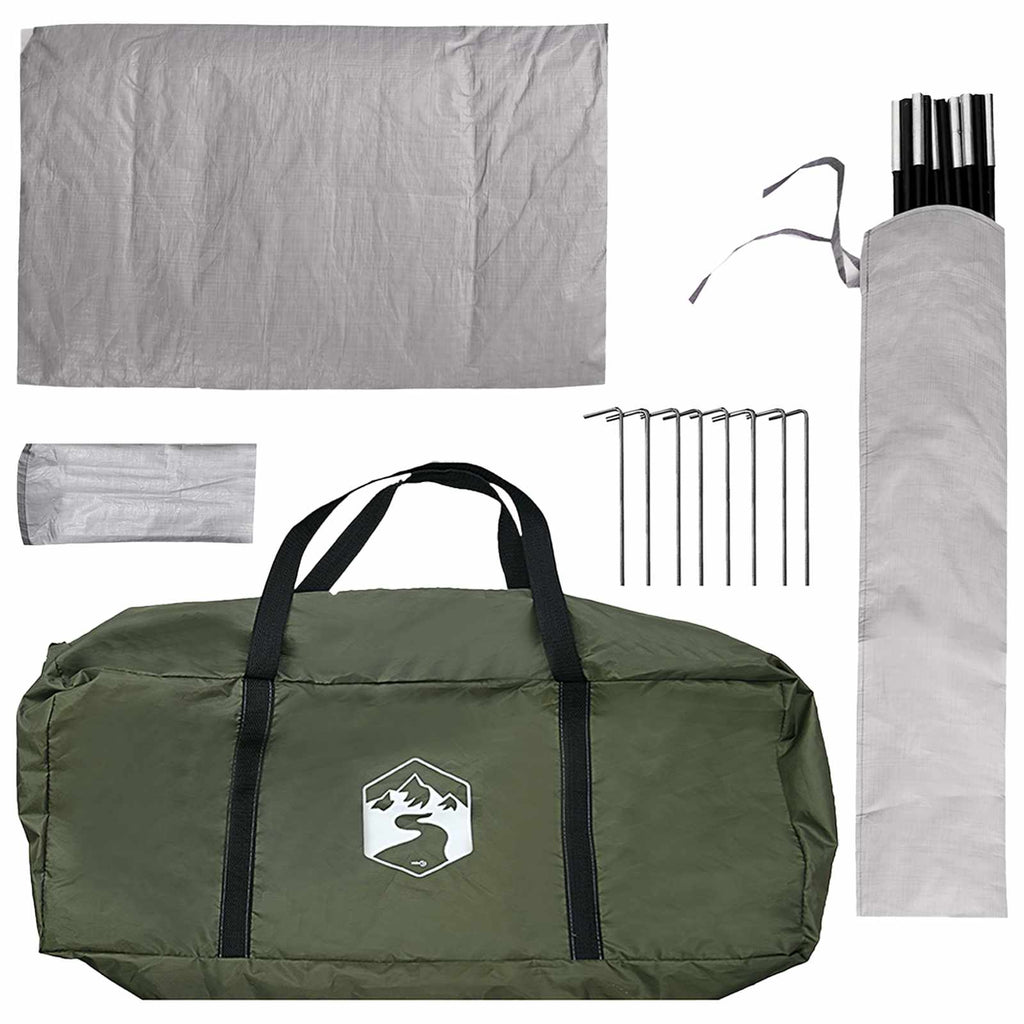 Campingzelt mit Regenhaube wasserdicht Kuppel Olive Grün