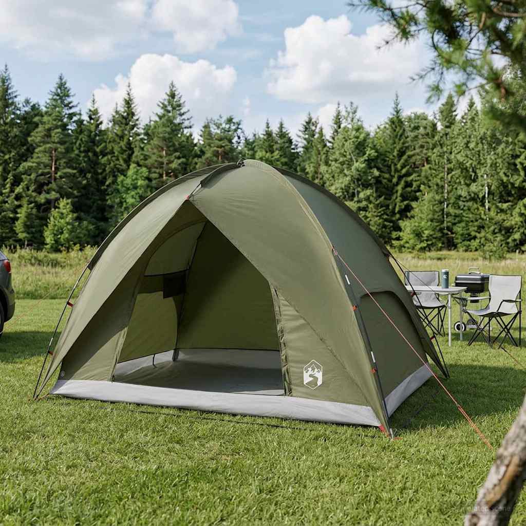 Campingzelt mit Regenhaube wasserdicht Kuppel Olive Grün