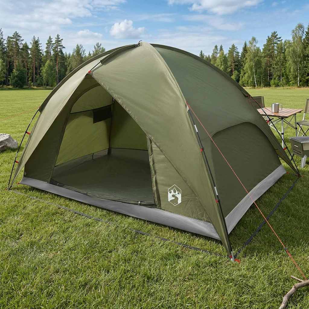Campingzelt mit Regenhaube wasserdicht Kuppel Olive Grün