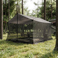 Camping-Tarp mit Netzwänden Braun Grau 340 x 260 x 220 cm