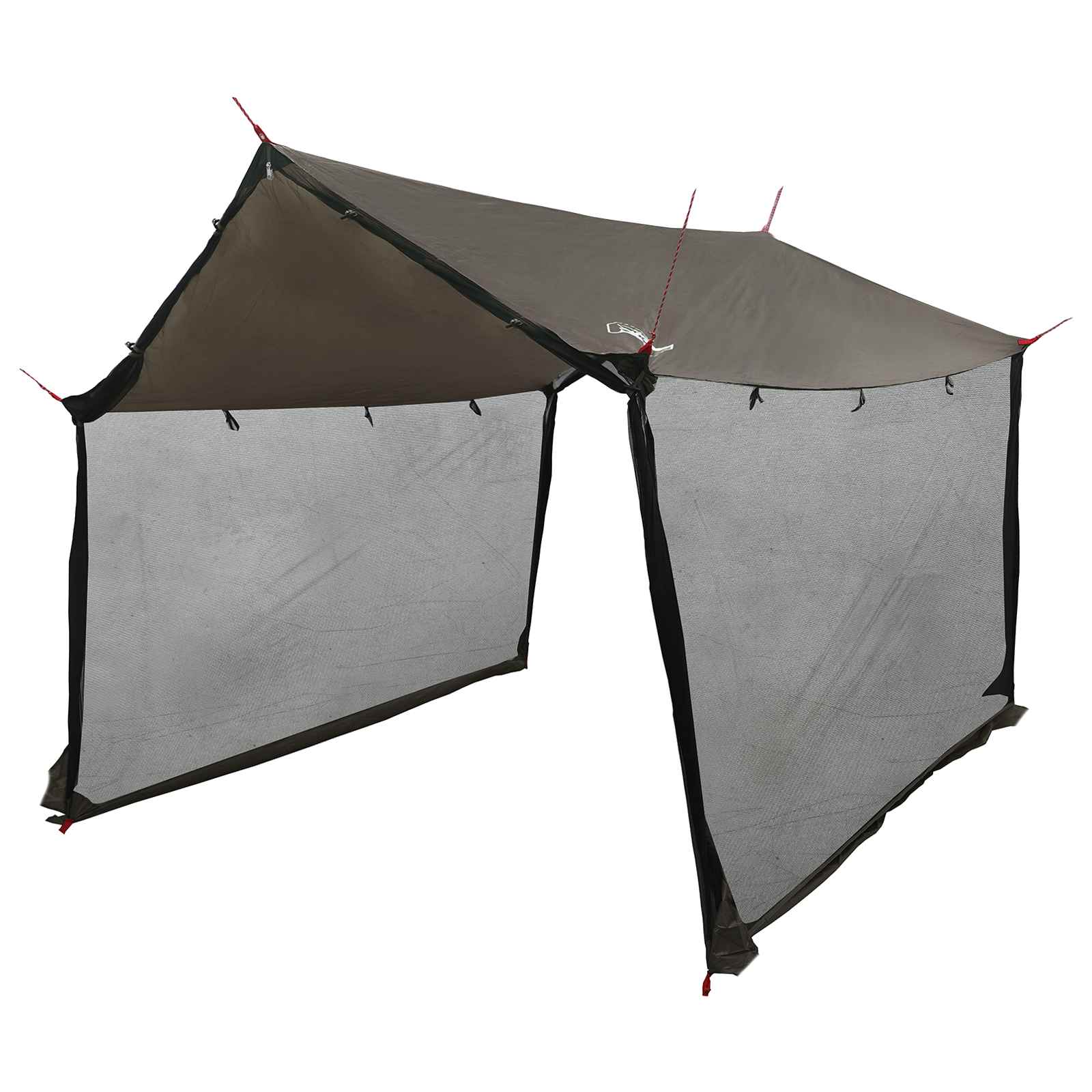 Camping-Tarp mit Netzwänden Braun Grau 340 x 260 x 220 cm
