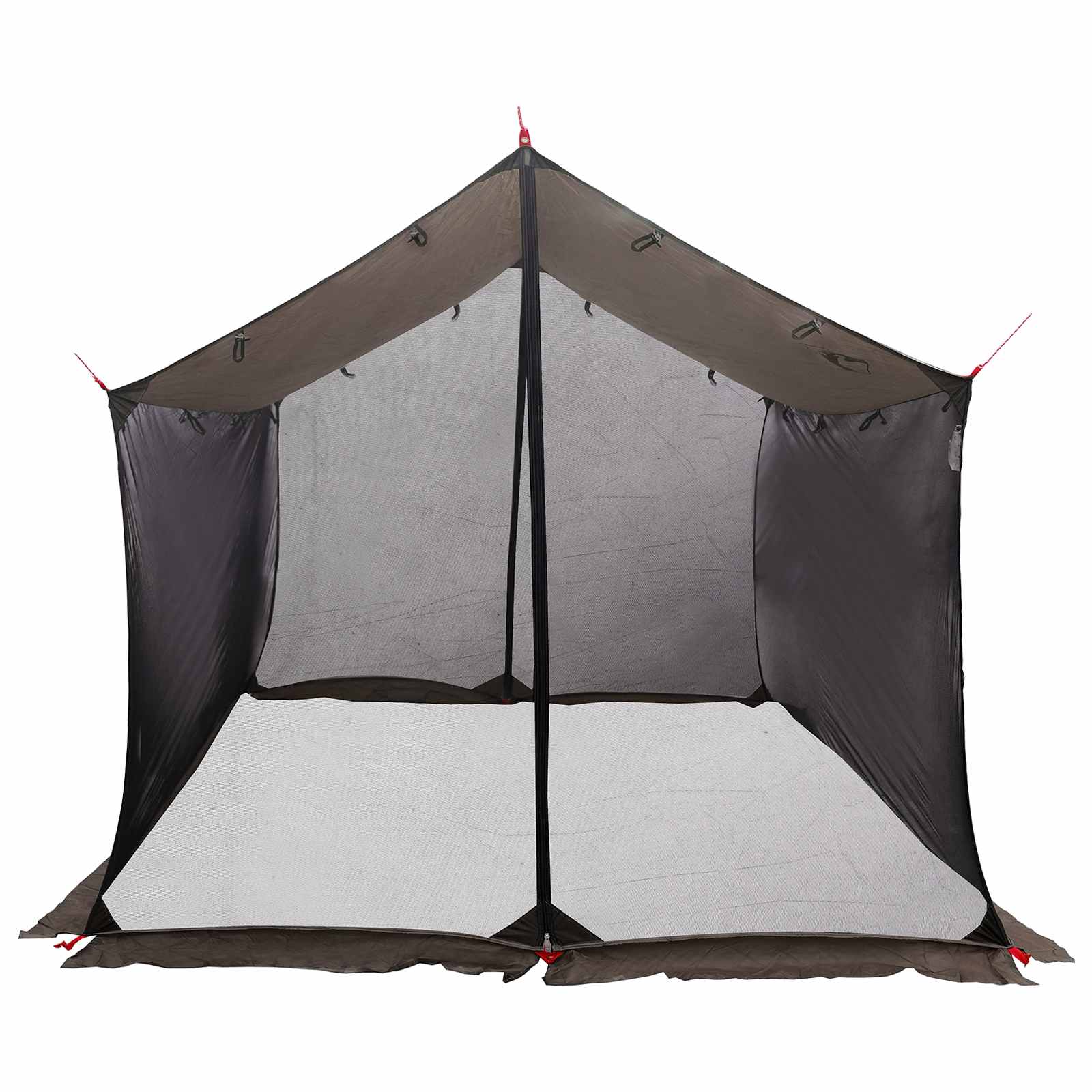 Camping-Tarp mit Netzwänden Braun Grau 340 x 260 x 220 cm