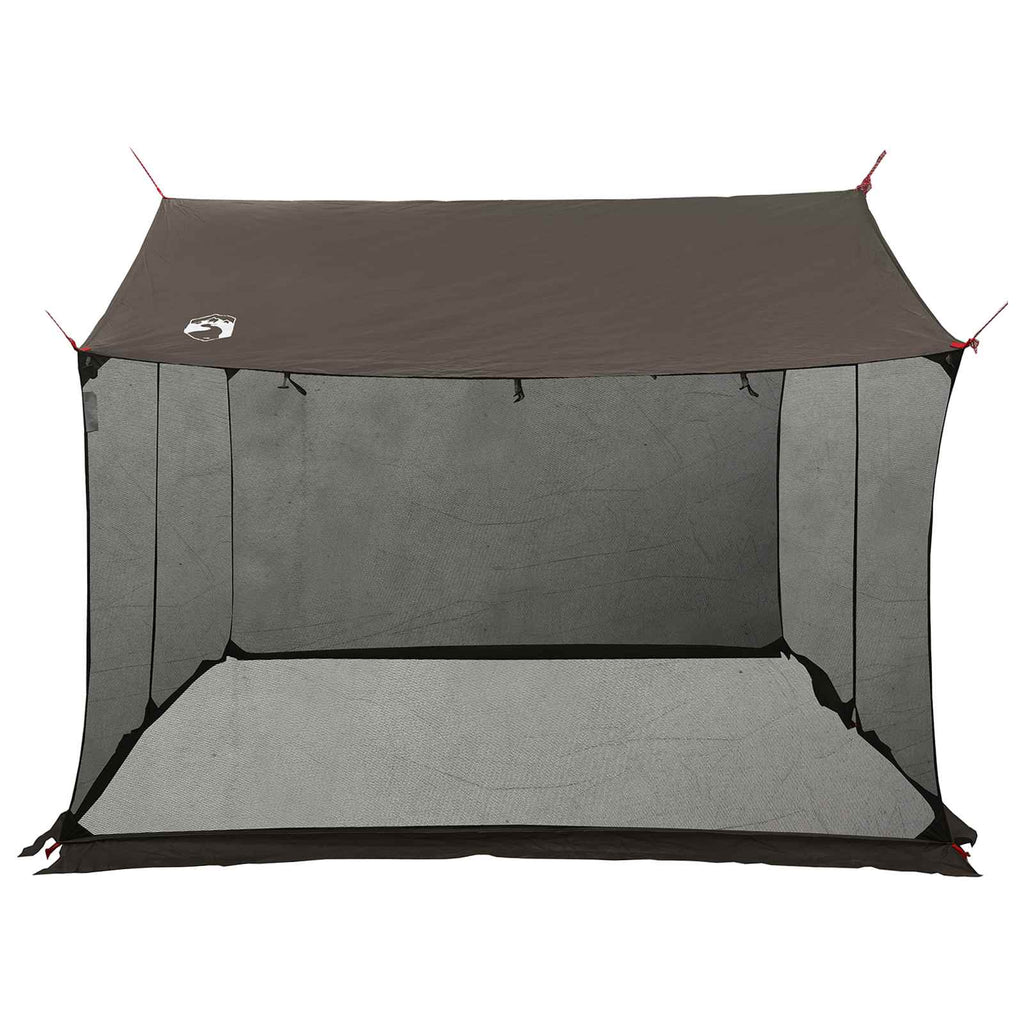 Camping-Tarp mit Netzwänden Braun Grau 340 x 260 x 220 cm