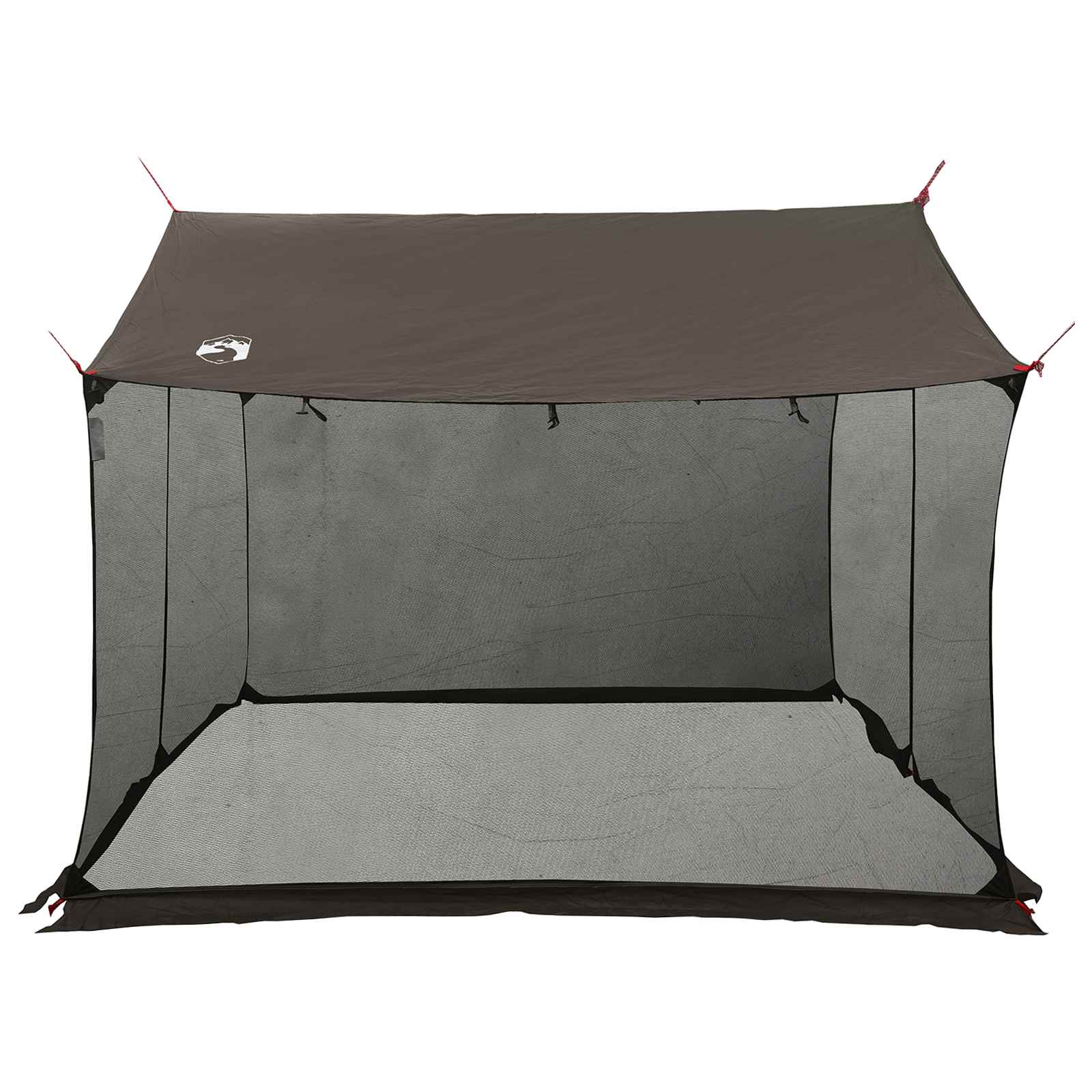 Camping-Tarp mit Netzwänden Braun Grau 340 x 260 x 220 cm