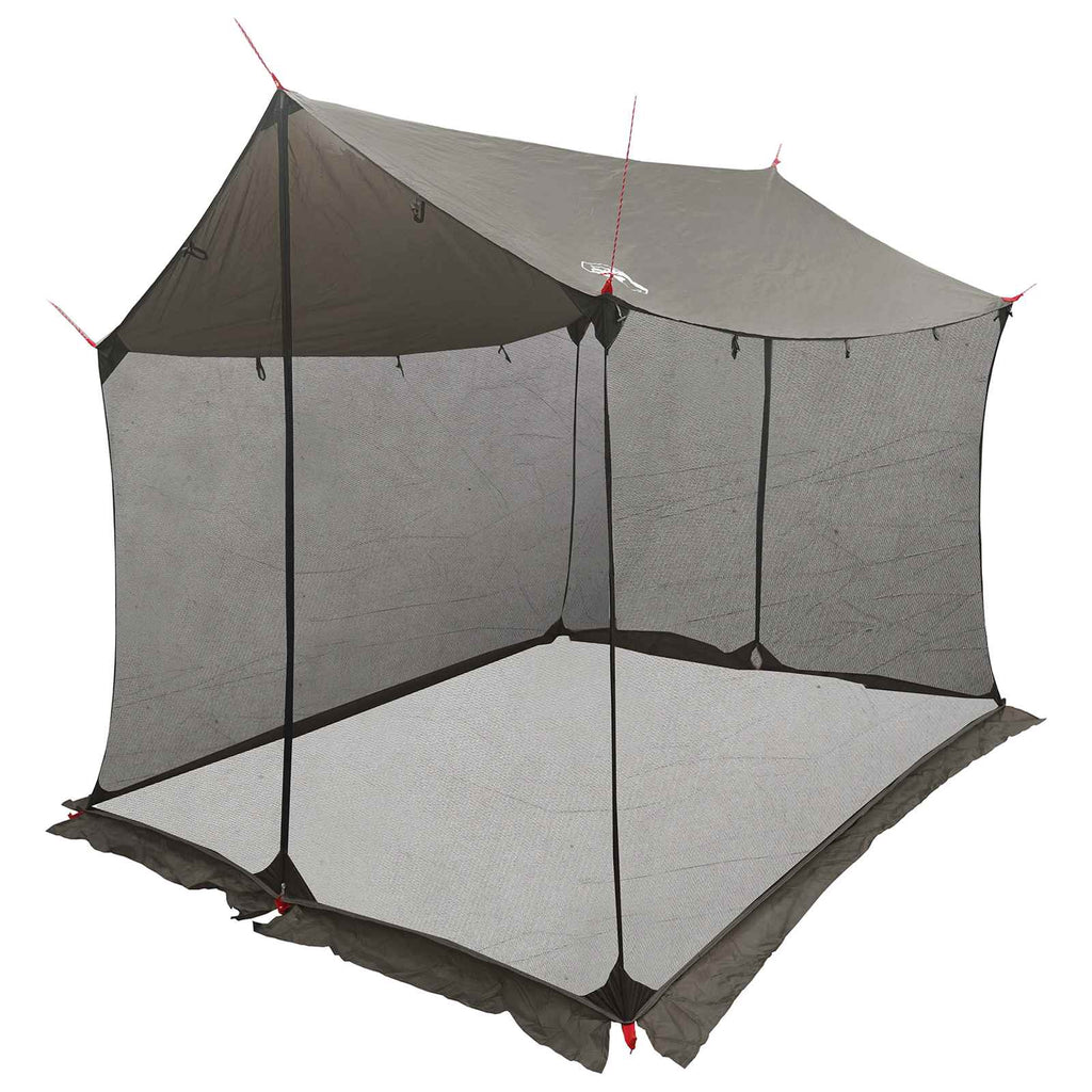 Camping-Tarp mit Netzwänden Braun Grau 270 x 210 x 210 cm