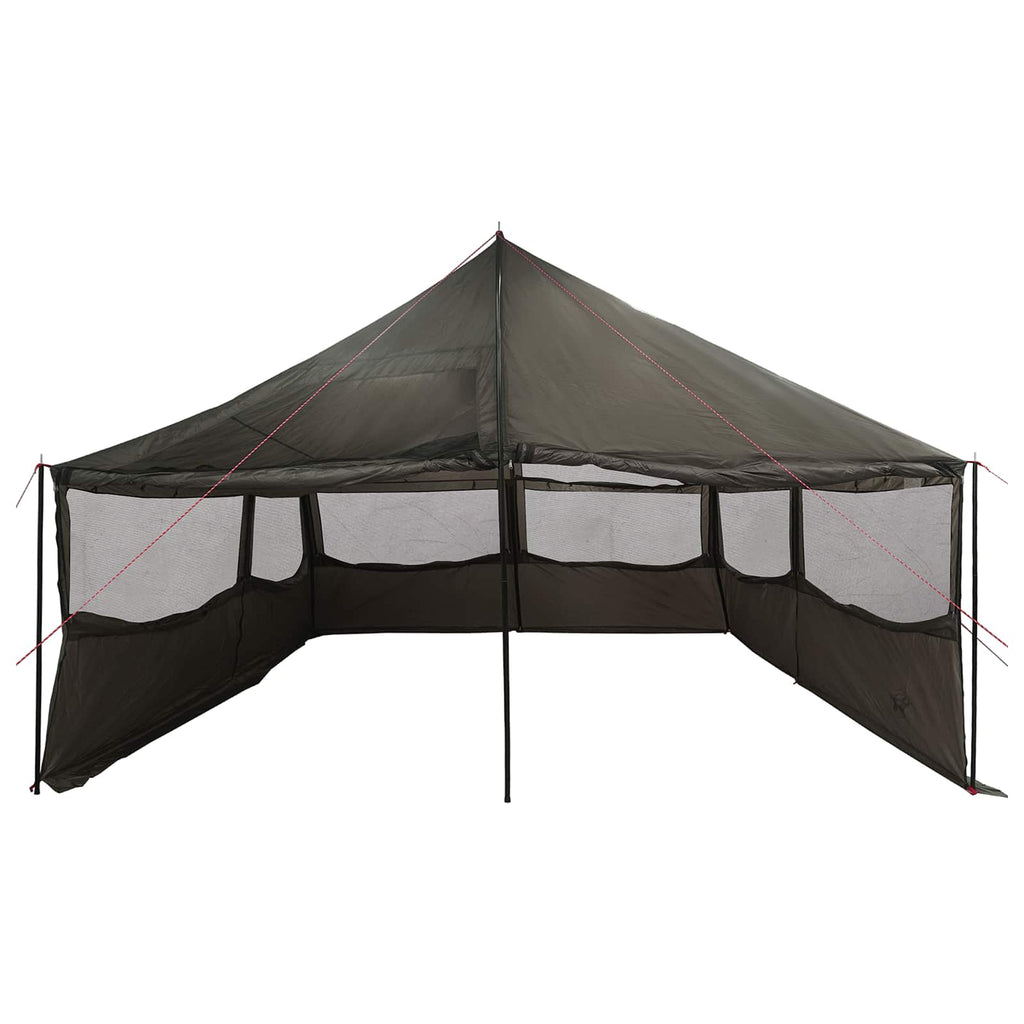 Familienzelt Braun grau 600 x 400 x 268 cm Polyester und Stahl