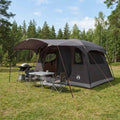 Tunnelzelt Braun Grau 366 x 244 x 198 cm Polyester und Stahl