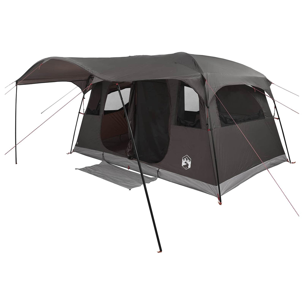 Tunnelzelt Braun Grau 366 x 244 x 198 cm Polyester und Stahl