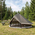 Tipi Zelt Braun Grau 700 x 700 x 395 cm Polyester und Stahl