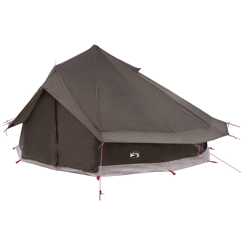 Tipi Zelt Braun Grau 700 x 700 x 395 cm Polyester und Stahl