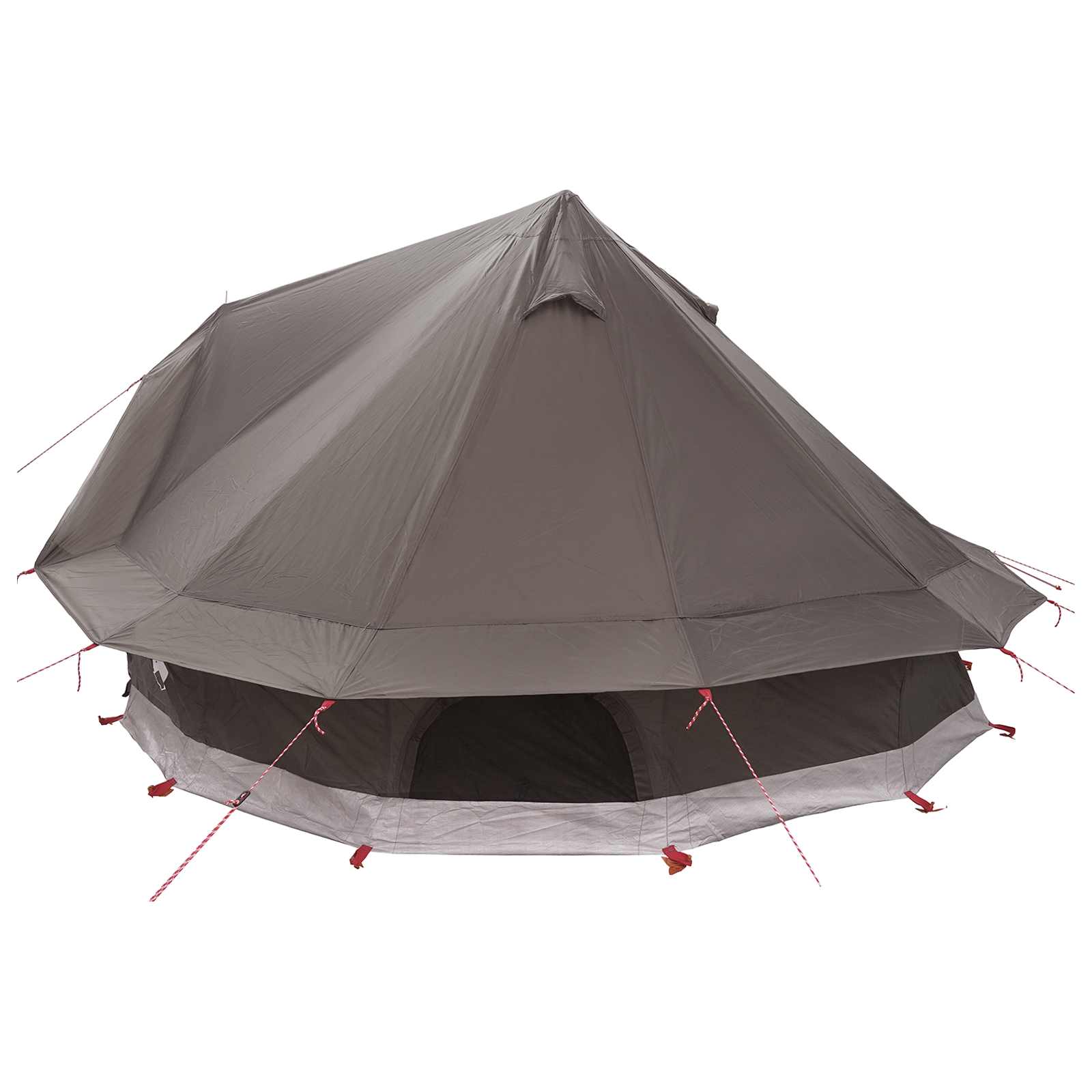 Tipi Zelt Braun Grau 700 x 700 x 395 cm Polyester und Stahl