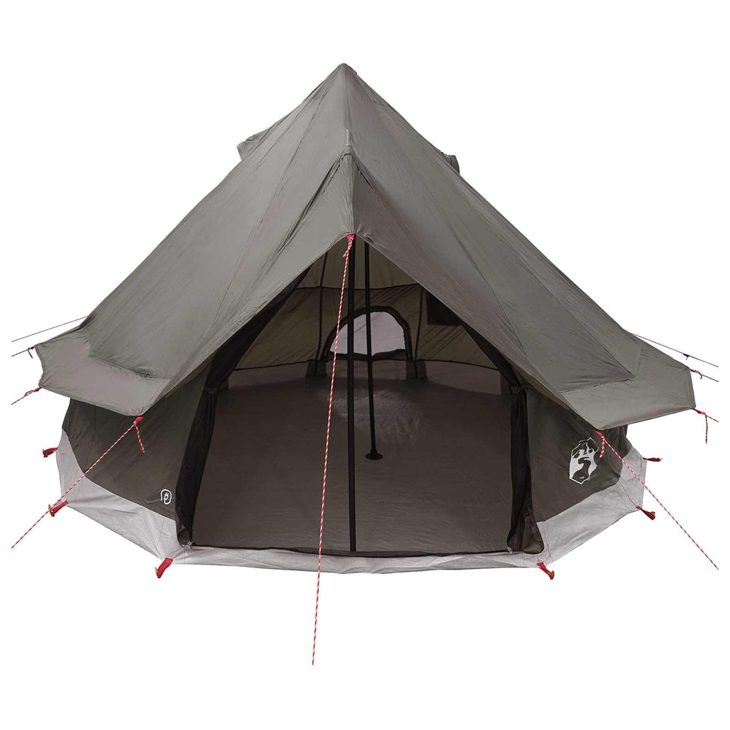 Tipi Zelt mit Dach Braun Grau 250 x 250 cm Polyester und Stahl