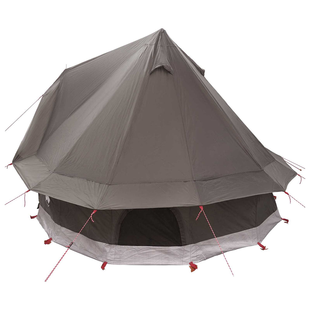 Tipi Zelt mit Dach Braun Grau 250 x 250 cm Polyester und Stahl