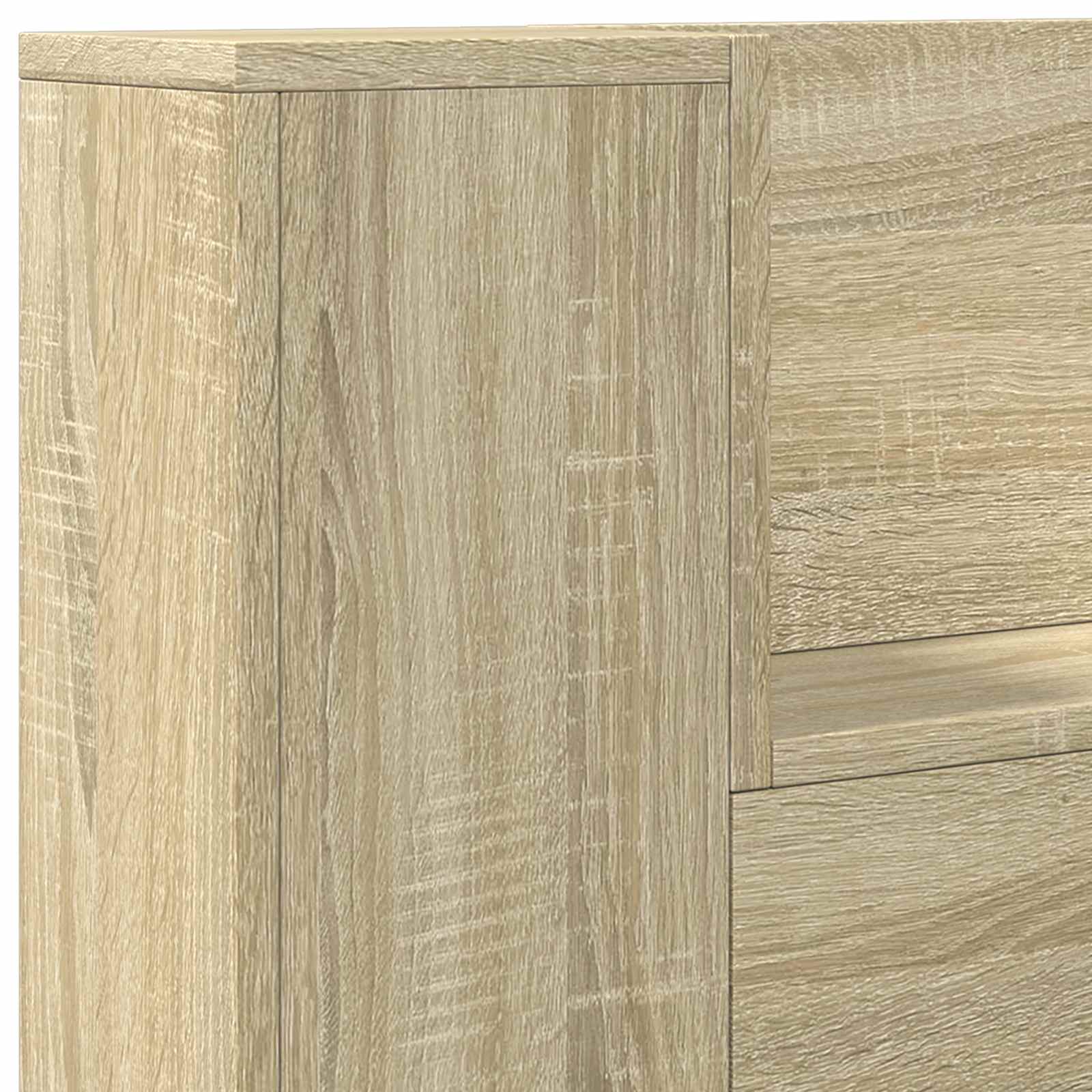 Kopfteil-Schrank mit LED mit Regal Sonoma 120 x 16,5 x 103,5 cm