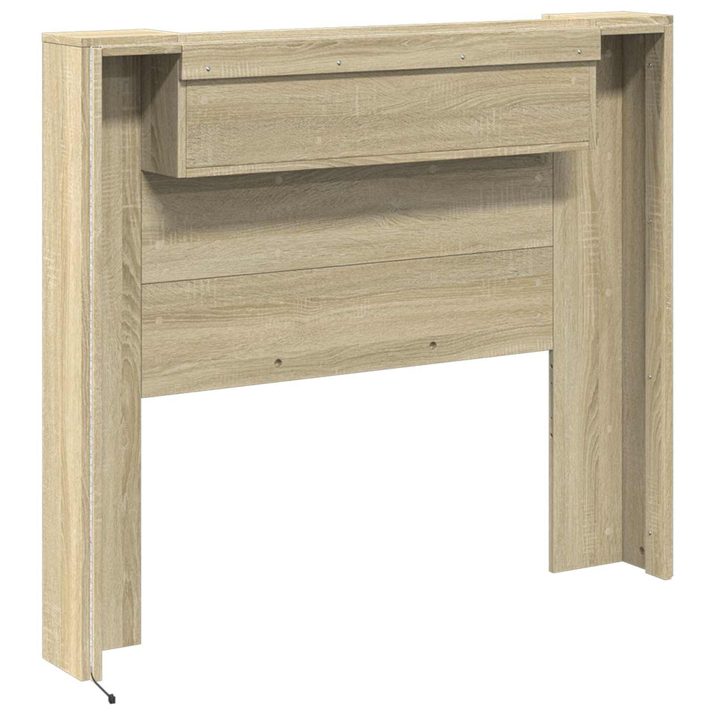 Kopfteil-Schrank mit LED mit Regal Sonoma 120 x 16,5 x 103,5 cm