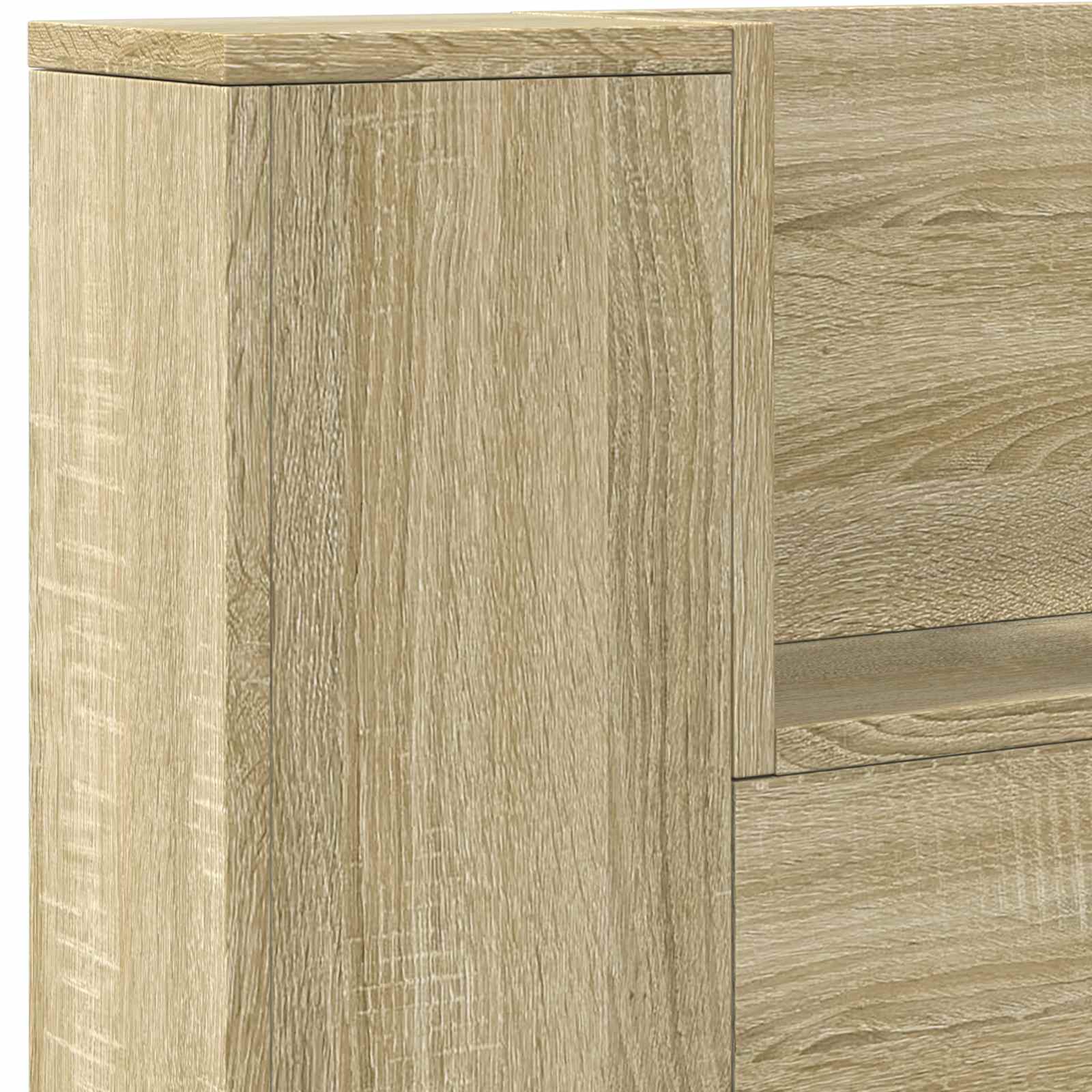 Kopfteil-Schrank mit LED mit Regal Sonoma 140 x 16,5 x 103,5 cm