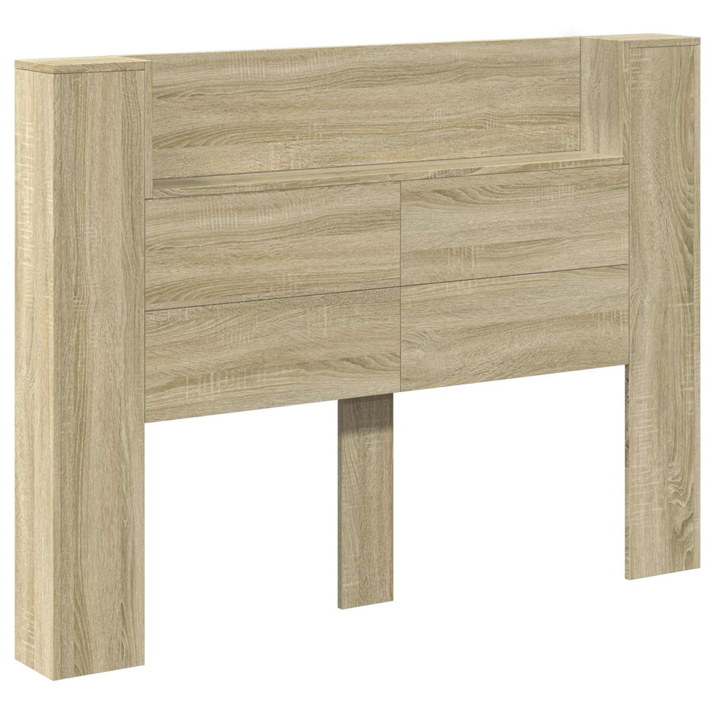 Kopfteil-Schrank mit LED mit Regal Sonoma 140 x 16,5 x 103,5 cm