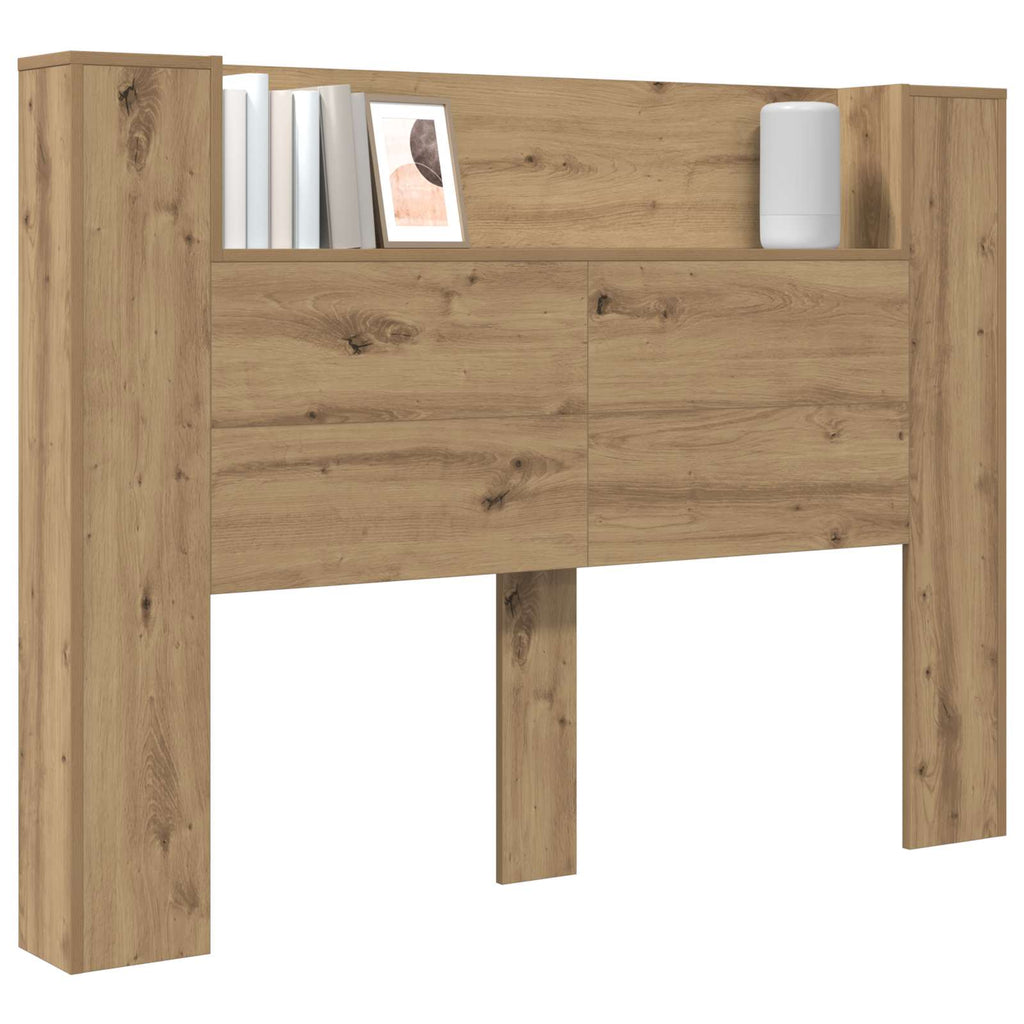 Kopfteil-Schrank mit LED Artisan-Eiche 140 x 16,5 x 103,5 cm