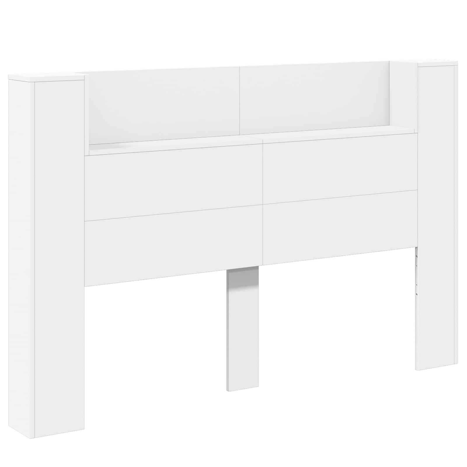 Kopfteil-Schrank mit LED mit Regal Weiß 160 x 16,5 x 103,5 cm