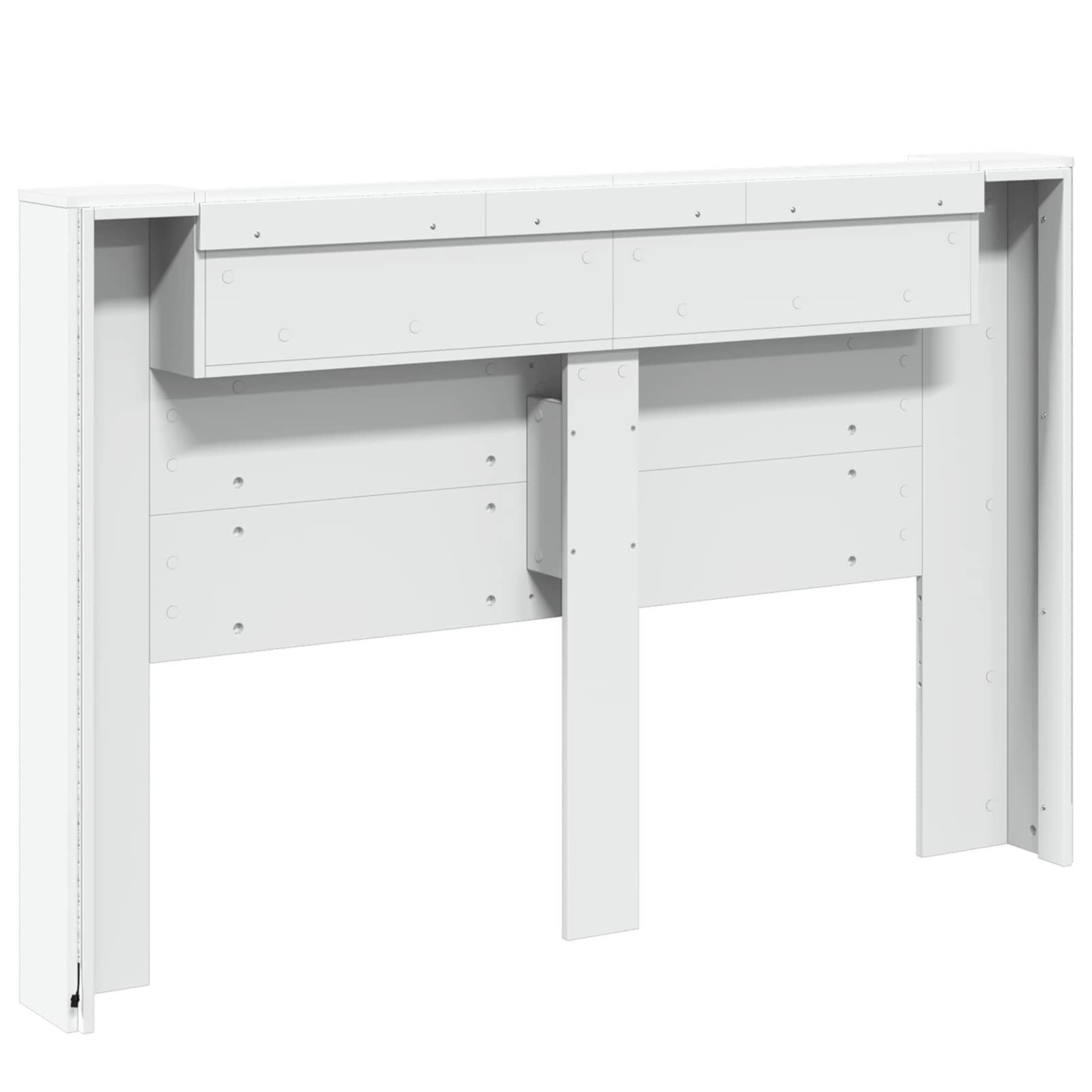 Kopfteil-Schrank mit LED mit Regal Weiß 160 x 16,5 x 103,5 cm