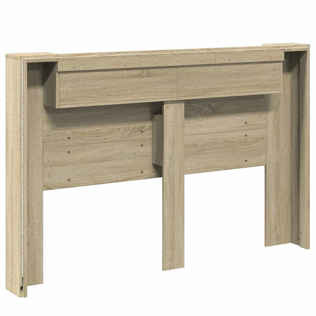 Kopfteil-Schrank mit LED mit Regal Sonoma 160 x 16,5 x 103,5 cm