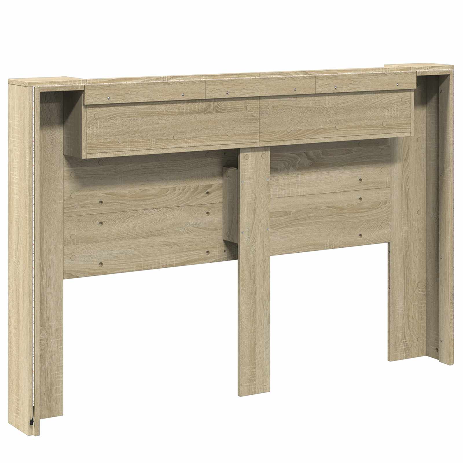 Kopfteil-Schrank mit LED mit Regal Sonoma 160 x 16,5 x 103,5 cm