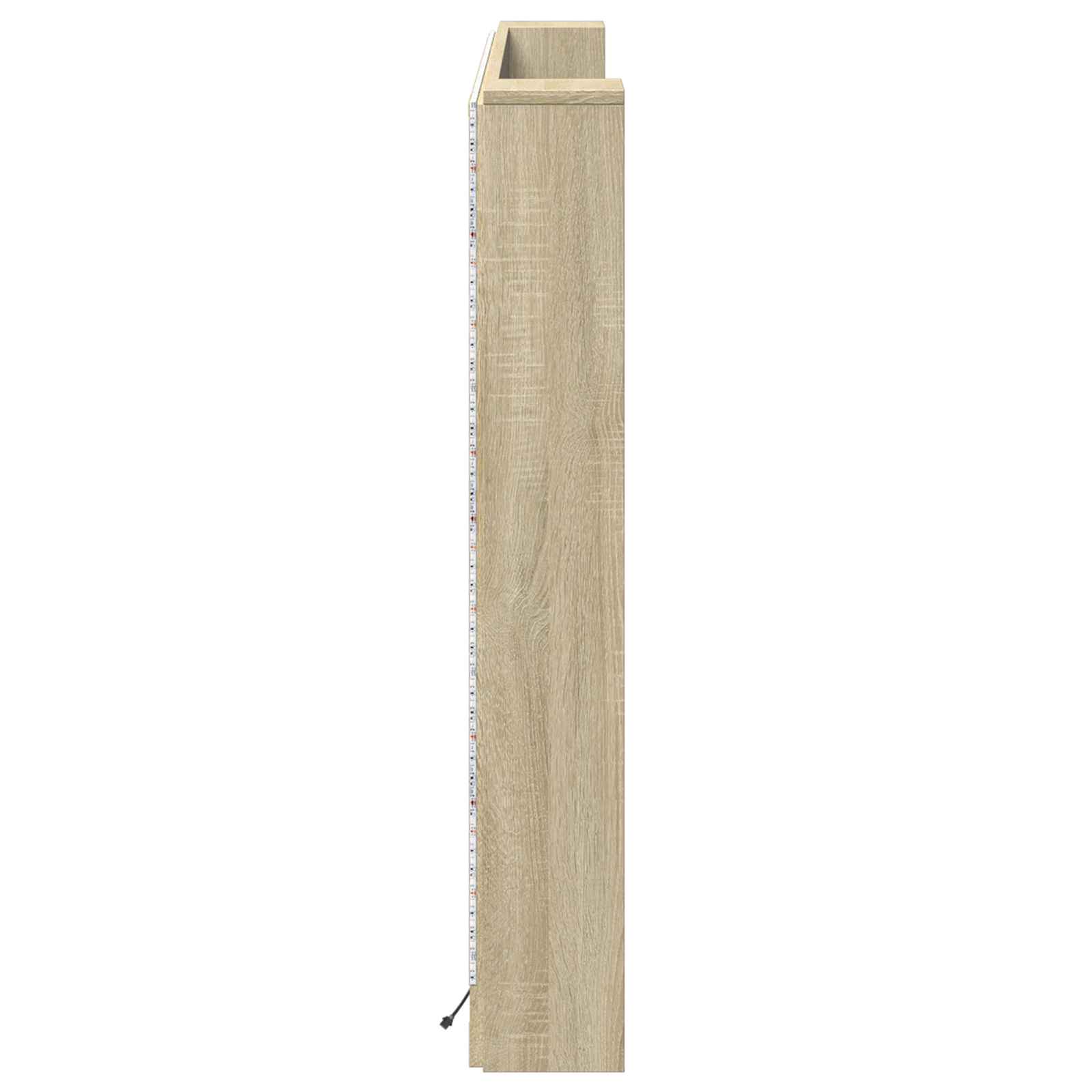 Kopfteil-Schrank mit LED mit Regal Sonoma 160 x 16,5 x 103,5 cm
