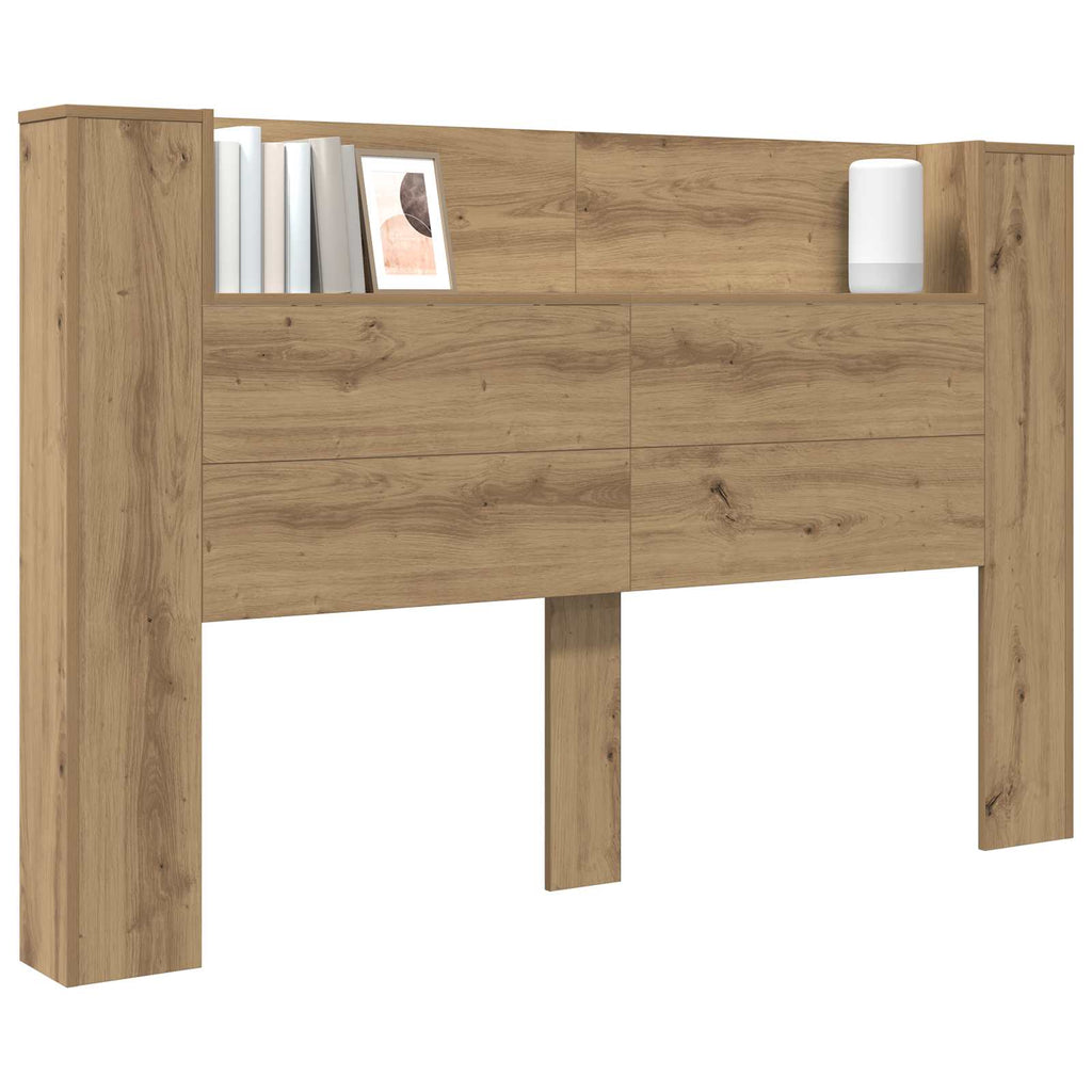 Kopfteil-Schrank mit LED Artisan-Eiche 160 x 16,5 x 103,5 cm