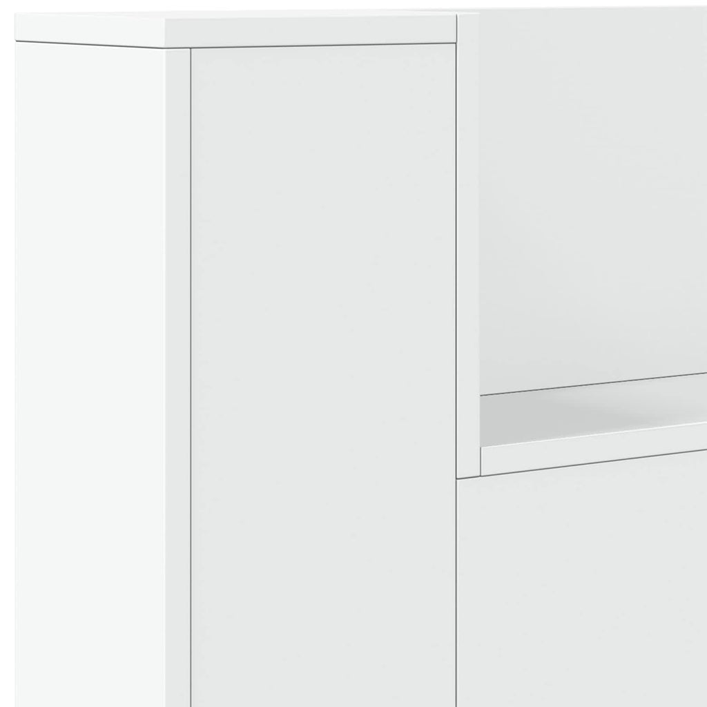 Kopfteil-Schrank mit LED Weiß 180 x 16,5 x 103,5 cm
